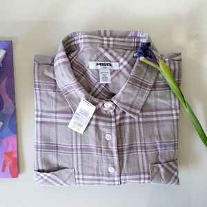 RSQ Washed Crop Flannel Shirt